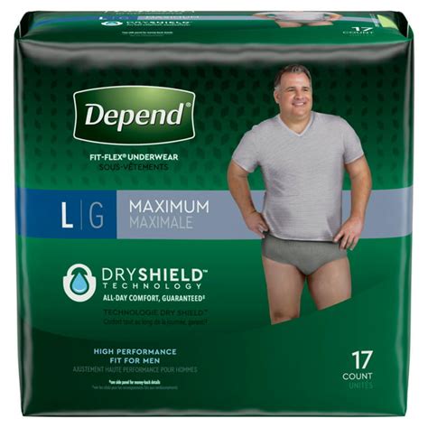 Depend Fit Flex Incontinence Underwear For Men Maximum Absorbency L