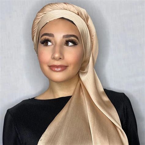 Muslim Women Crinkled Satin Silk Hijab Scarf Femme Musulman Headscarf Islamic Foulard Shawls