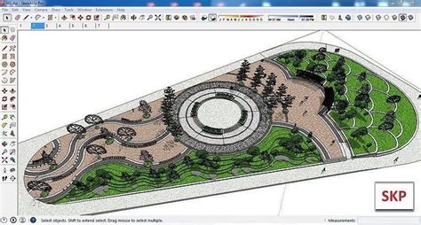Sketchup Landscape Park H3 3d Model Cgtrader