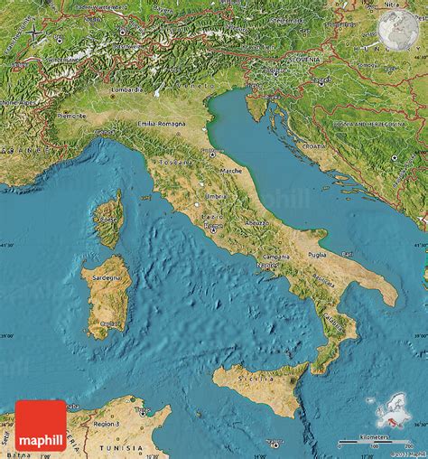 Satellite Map Of Italy Time Zones Map