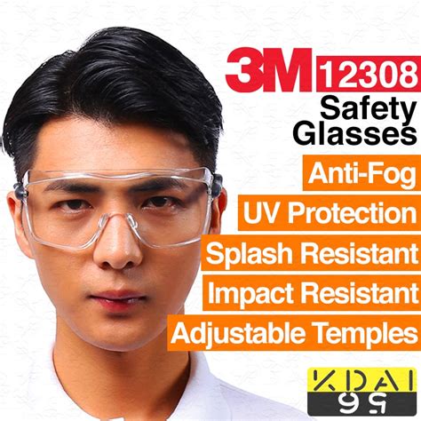 3m 12308 safety goggles anti fog can with spectacular cermin mata keselamatan 3m anti fog