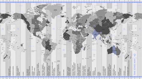 Zonas Horarias Detalladas Del Estándar Del Mapa Del Mundo Ilustración Del Vector Ilustración