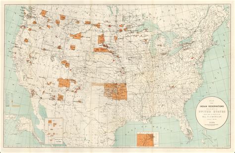 Map Showing Indian Reservations Within The Limits Of The United States