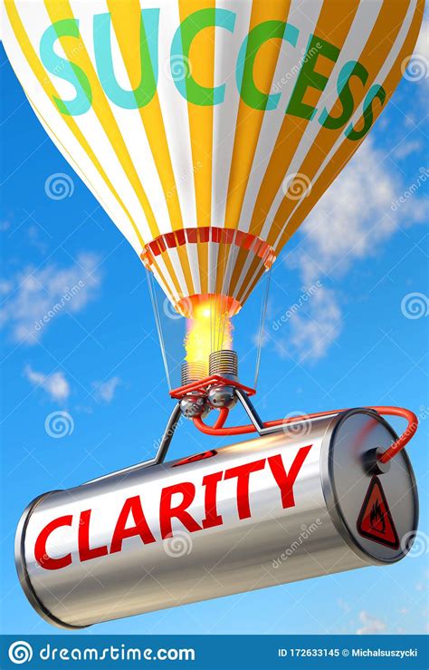 Clarity And Success Pictured As Word Clarity And A Balloon To