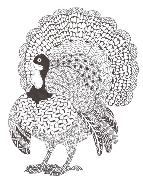 Zentangle Made By Mariska Den Boer 158 Turkey Coloring Pages