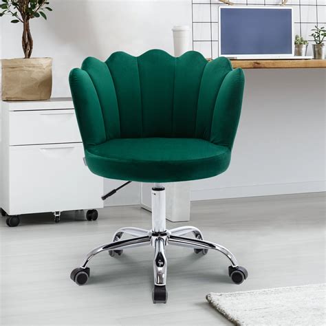 Vanity Chair With Wheels Modern Leisure Desk Chair Velvet