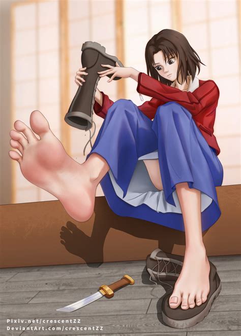 Ryougi Shiki Kara No Kyoukai Absurdres Highres 1girl Barefoot