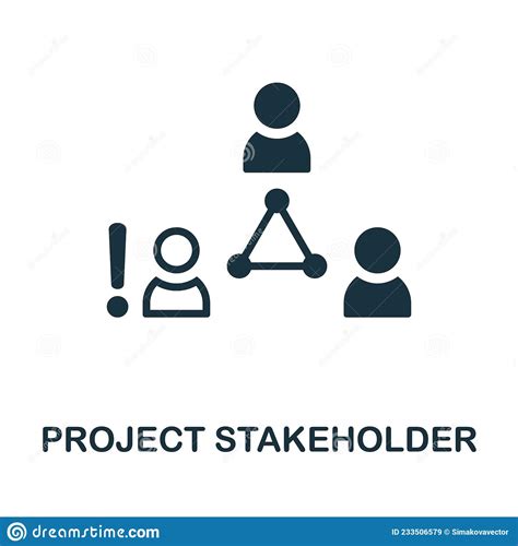 Project Stakeholder Icon Monochrome Sign From Project Development
