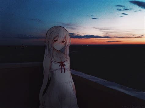 Papel De Parede Noite Cidade Sombrio Anime Meninas Anime