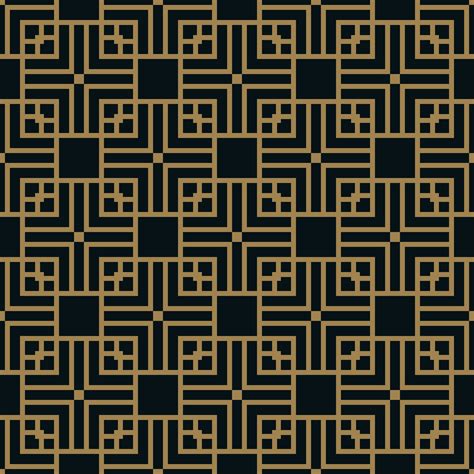 Abstract Square Geometric Pattern With Lines Seamless Vector Gold