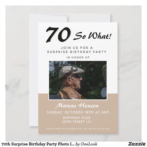 The 70th Birthday Party Card Features An Image Of A Man In Sunglasses