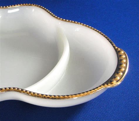 22k Gold Trimmed 3 Section Relish Dish Haute Juice