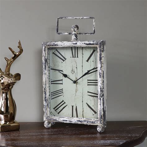 Rustic Antique Cream Vintage Mantel Clock Melody Maison