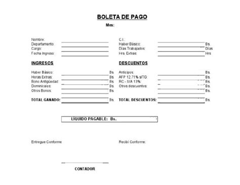 Boleta De Pago Pdf