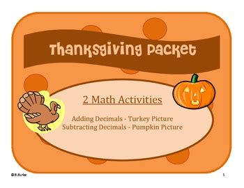 There are two different difficulty levels for each function. Thanksgiving Math Packet - 2 Coloring Activities - Adding ...