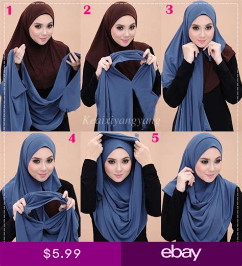 Muslim Two Loop Jersey Instant Shawls Two Face Hijab Malaysia Scarves