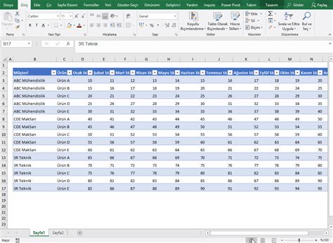 Excel Tablolar Hareketli Anlat M