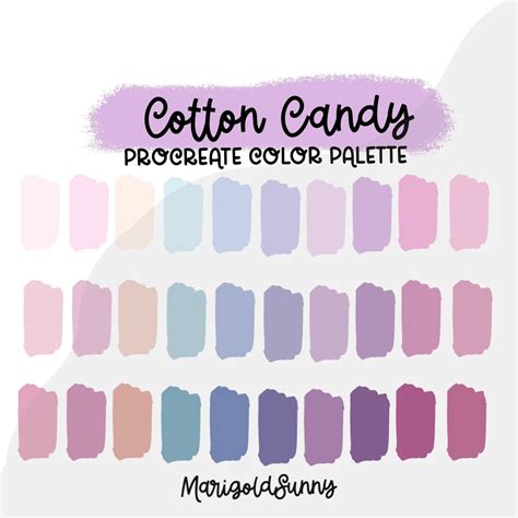 Cotton Candy Procreate Color Palette Color Swatches Ipad Etsy