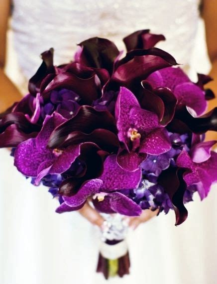 Purple Love Vanda Orchids Calla Lilies And Hydrangeas Bouquet Purple Orchids Purple