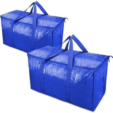 Ticonn 2 Pack Extra Large Moving Bags With Zippers And Carrying Handles Heavy Duty Storage Tote