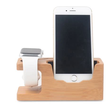 Bamboo Wood Charging Station Charger Dock Stand Holder For Apple Watch