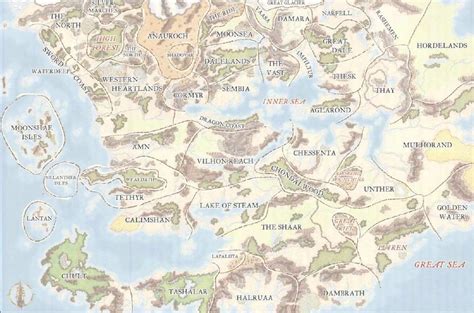 Politische Karte Von Faerûn Etwa 1374 Tz Faerûnpedia Fandom