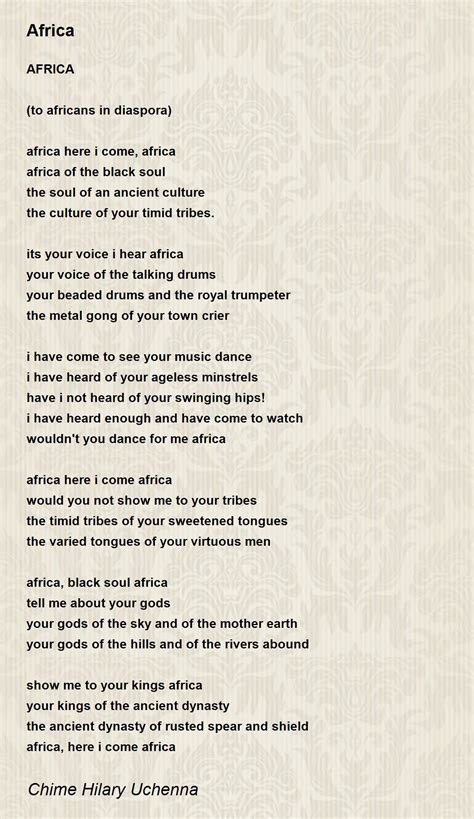 Africa Africa Poem By Chime Hilary Uchenna