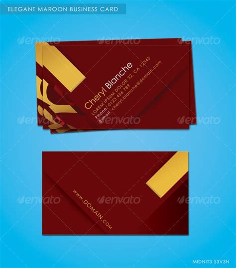 Elegant Maroon Business Card By Midnit3s3v3n Graphicriver