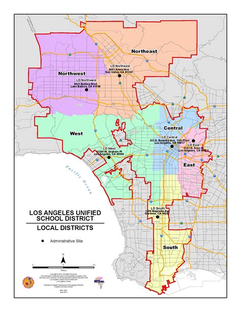 distrito escolar de los angeles mapa la escuela de distrito de mapa california usa