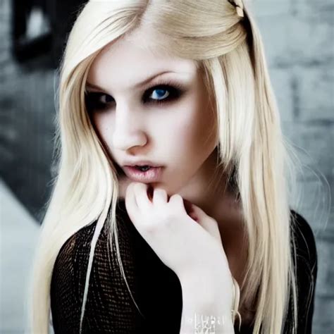 Photoshoot Portrait Of A Young Blonde Emo Girl Stable Diffusion