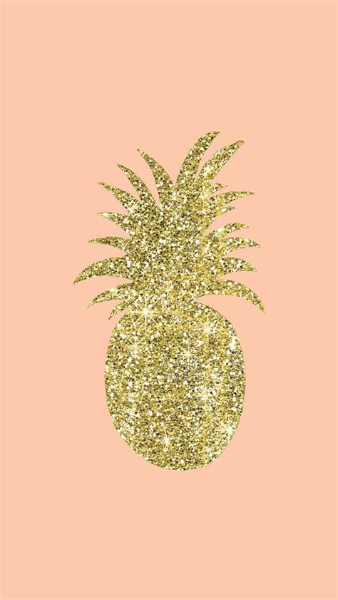 Gold Glitter Pineappleiphone Wallpaper Digital Download