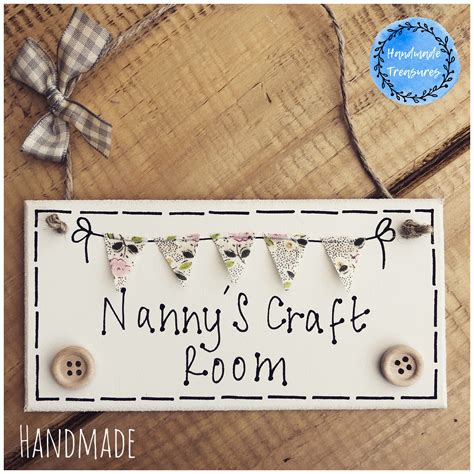 Craft Room Sign Door Plaque Personalised Christmas T Wood Etsy Uk