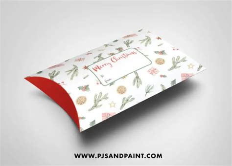 Free Printable Christmas Pillow Boxes T Card Holder 3 Designs