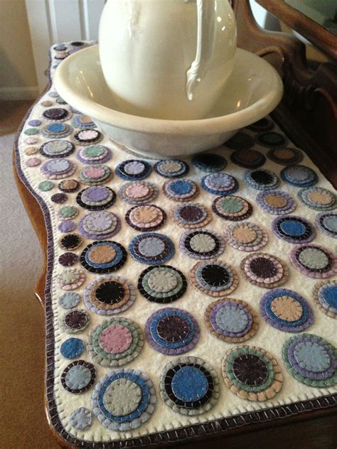 Handmade Wool Penny Rug To Fit My Antique Dresser Penny Rug Patterns