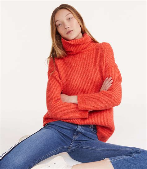 Loft Lou And Grey Brushknit Turtleneck Sweater In Red Lyst