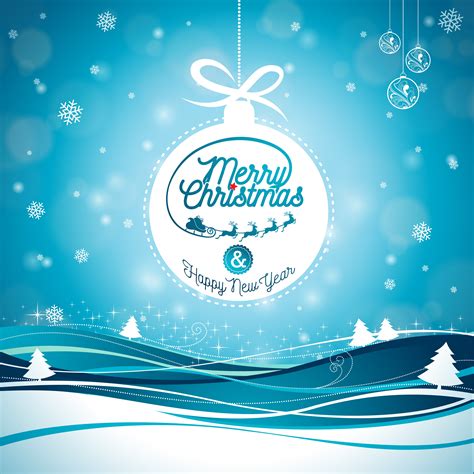 Merry Christmas Illustration With Typography And Ornament Decoration On