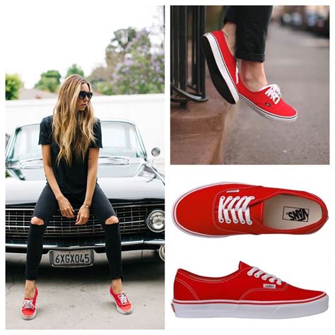 Red Vans Outfit Idea Casual Outfits Con Zapatos Rojos Tenis De Moda Zapatillas Rojas