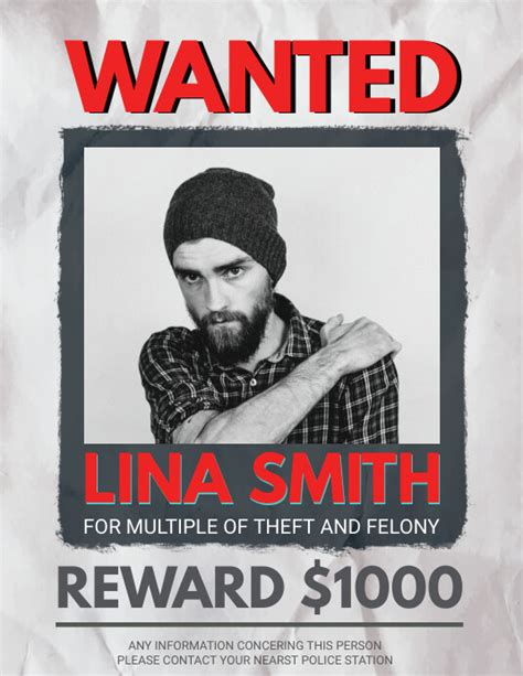 Black And White Wanted Poster Template Postermywall