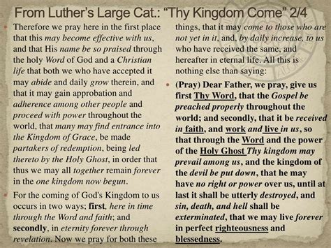 110902 The Lords Prayer 2nd Petition Thy Kingdom Come