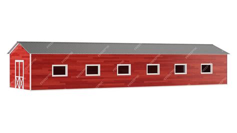 Premium Photo Red Barn On A White Background Clipping Path Included