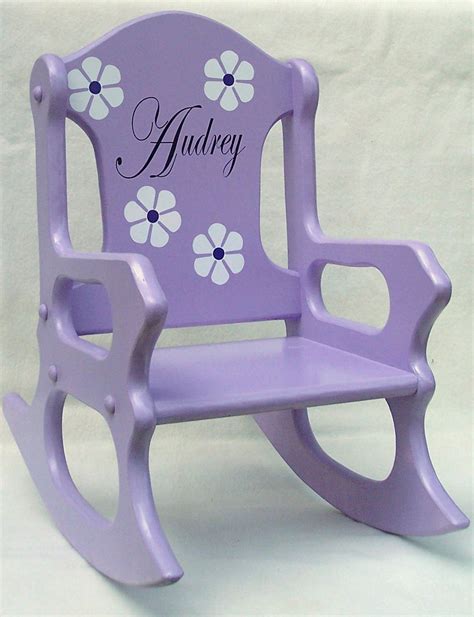 Childs Rocking Chair Purple Personalized Etsy In 2020 Kids Rocking