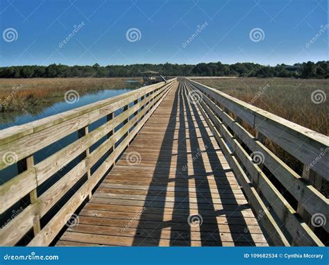 Boardwalk Over Huntington Beach Marsh Stock Photo Image Of South