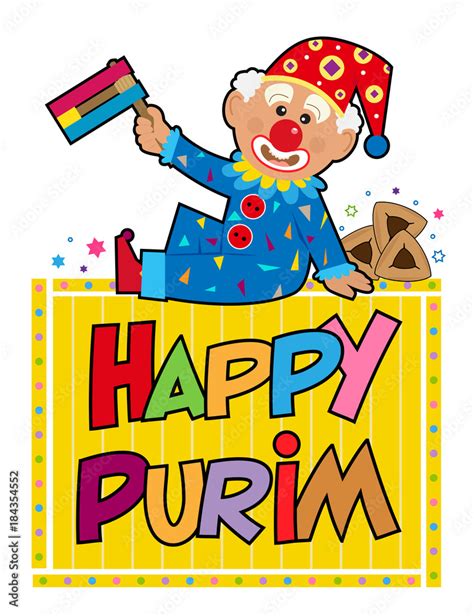 Happy Purim Clown Purim Clip Art Of A Clown Sitting On Top Of A Sign