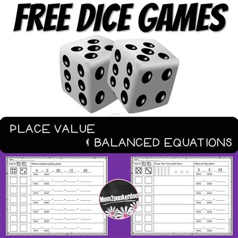 Includes place value, number facts, fractions & geometry games played with dice. Place Value and Balanced Equations Dice Games for Math ...