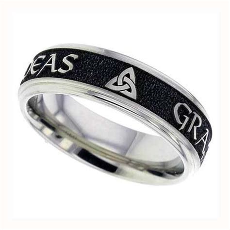 Gaelic Love Loyalty Friendship Wedding Ring In Titanium — Unique