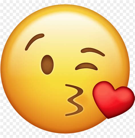 Download Kiss With Heart Iphone Emoji  Kiss Face Emoji Png Image