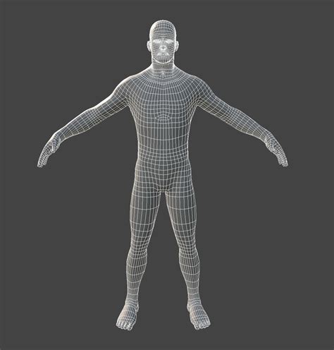 D Model Clean Man Body T Pose Vr Ar Low Poly Cgtrader