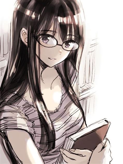 Best 88 Anime Girl Glasses Ideas On Pinterest Anime Art