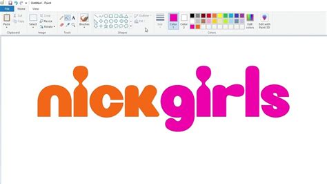 How To Draw The Nickgirls Logo Using Ms Paint How To Draw On Your