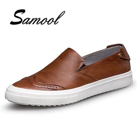 Genuine Leather Fashion Men Soft Leather Shoes Slip On Loafers High